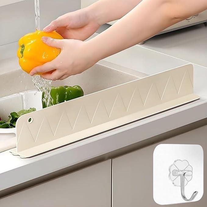 Kitchen sink splash guard with person washing yellow bell pepper, NayiDeals home gadget